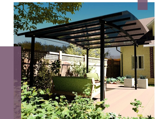 Навесы для террасы в Белебее от 13006 руб. под ключ | ПРОЛЁТ-Блб