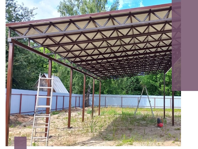 Односкатные навесы под ключ в Белебее — изготовление и монтаж