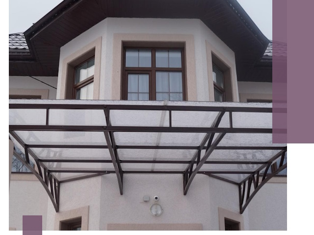 Козырьки из поликарбоната под ключ в Белебее