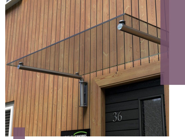 Стеклянные козырьки на входы и фасады в Белебее