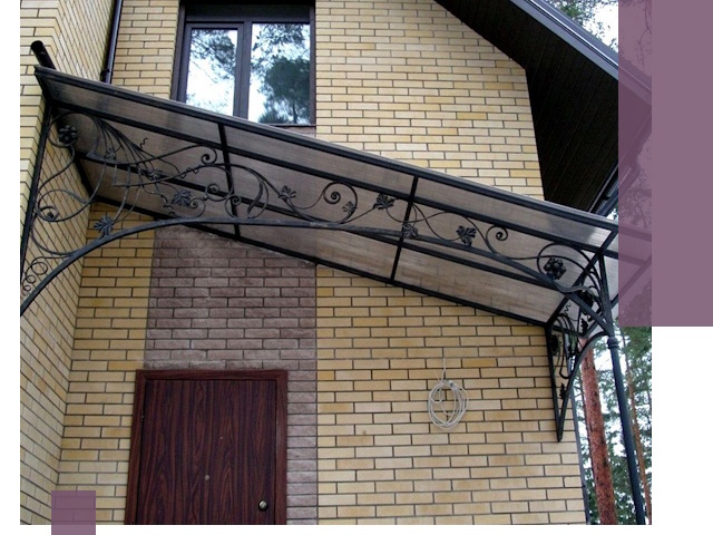 Односкатные козырьки из металла под ключ в Белебее