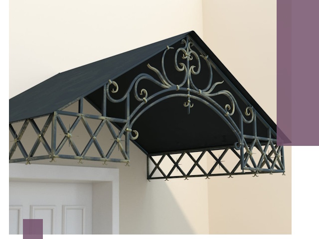 Двускатные металлические козырьки под ключ в Белебее