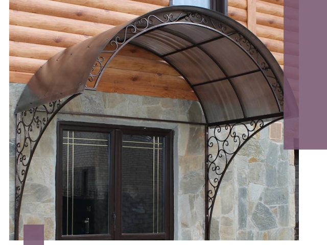 Арочные козырьки под ключ в Белебее: изготовление и монтаж